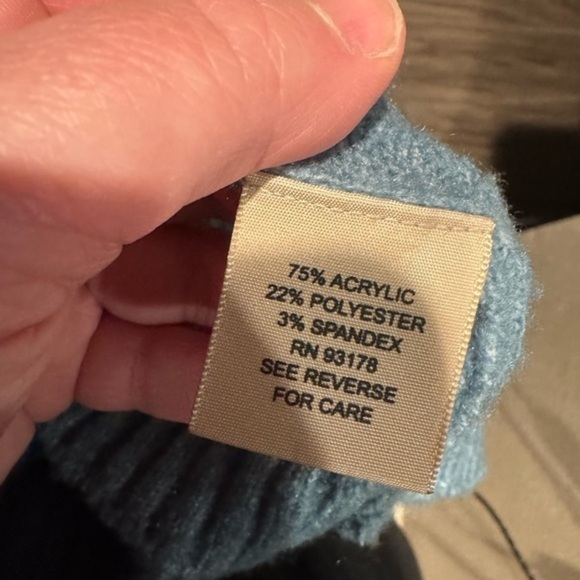 Philosophy Cowl Neck Sweater Plus 1X Extra Large Blue Ribbed Sleeves Acrylic‎ - Picture 3 of 3